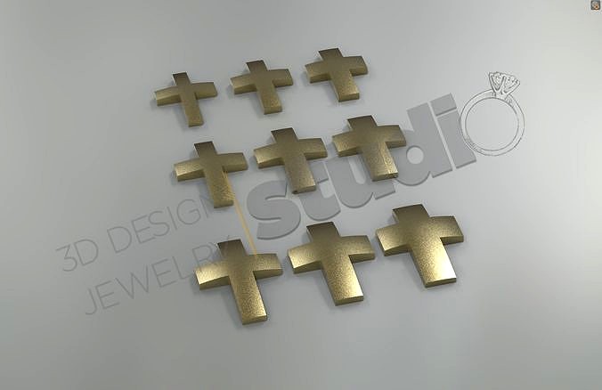 Multiple sizes christian cross deisgn 3d model | 3D