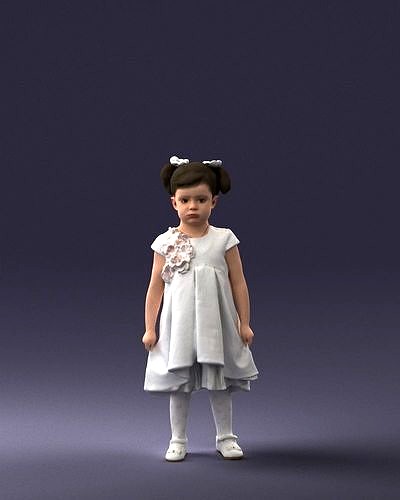Little girl in sundress 0328 3D Print Ready | 3D