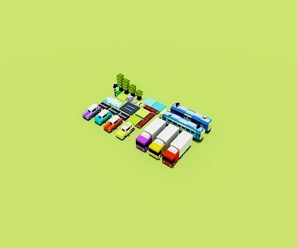 Crossy Road Game Voxel Assets