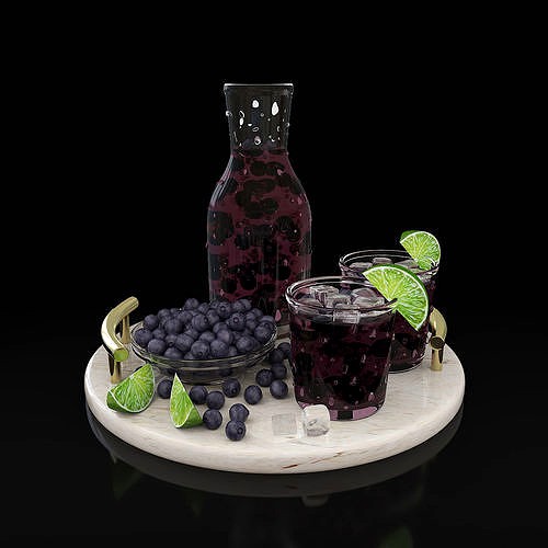 Blueberry juice 3d model