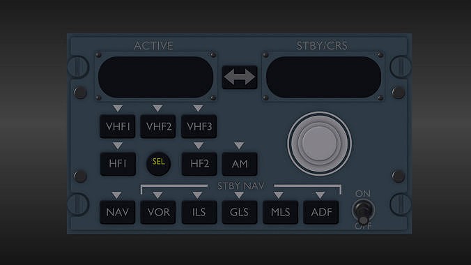 Radio Managament Panel RMP A320 3d model