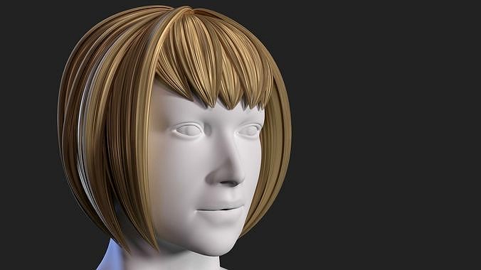 3d hair style for girl v08 3D Model in Other 3DExport