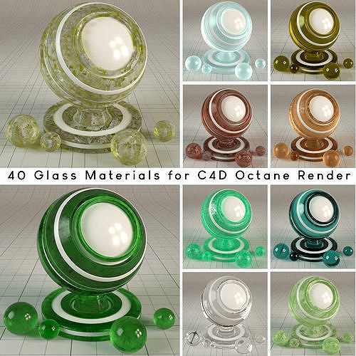 40 tileable Glass Materials for Cinema4d Octane Rende