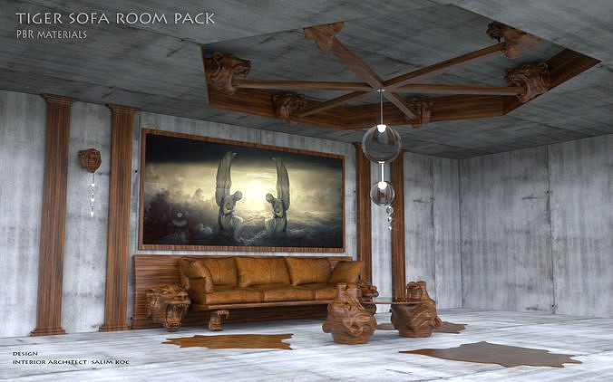 Sofa room   tiger pack 3d model