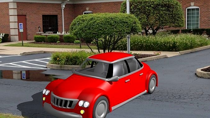 A Red Toon Car