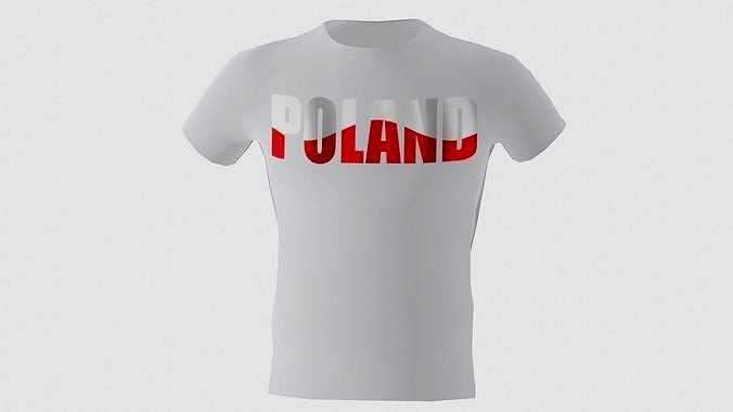 Low poly Poland shirt white colour