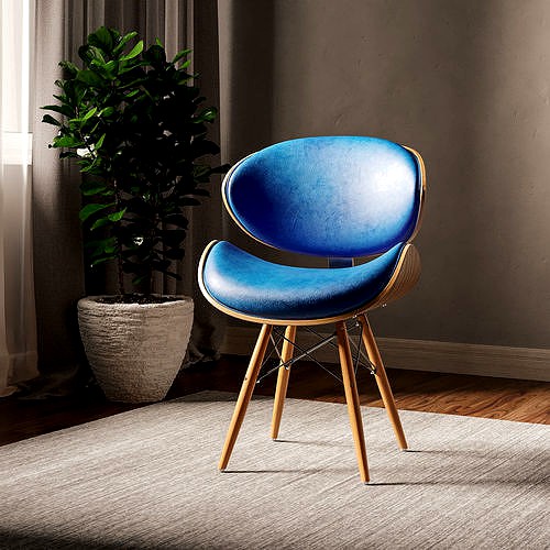 Corvus Madonna Midcentury Teal Accent Chair 3d model