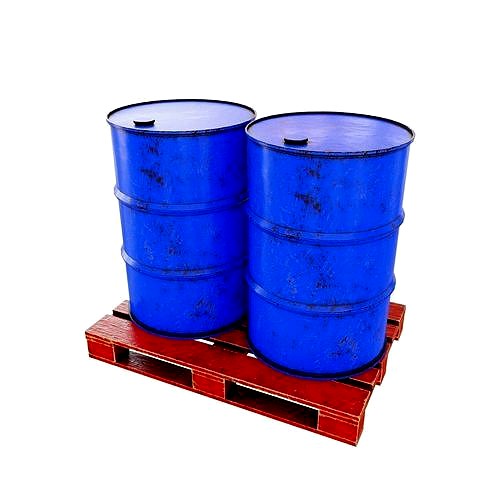 Barrels on a wooden pallet