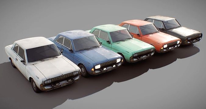 Lowpoly 1960s Vintage Coupe Car Collection