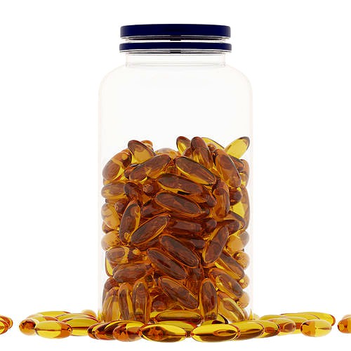 Transparent Jar Of Fish Oil