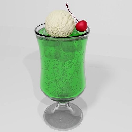 A melon soda float
