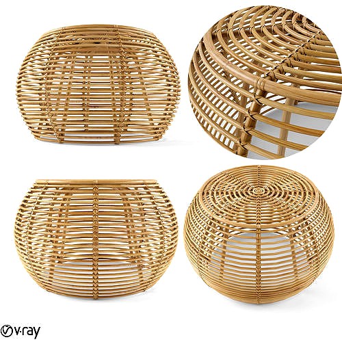 JAVA RATTAN OTTOMANS From Large