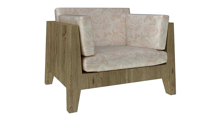 Wooden armchair padded seat