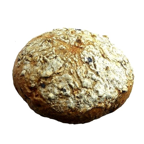 Photorealistic 3D Scanned Rye Bun