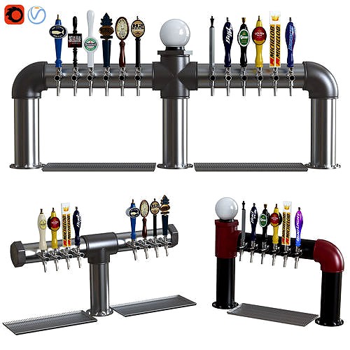Industrial Pipe Draft Beer Towers 2 3d model