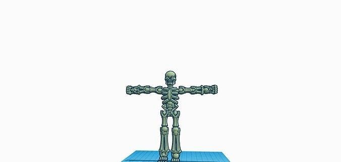 Cartoon Skeleton in T-pose