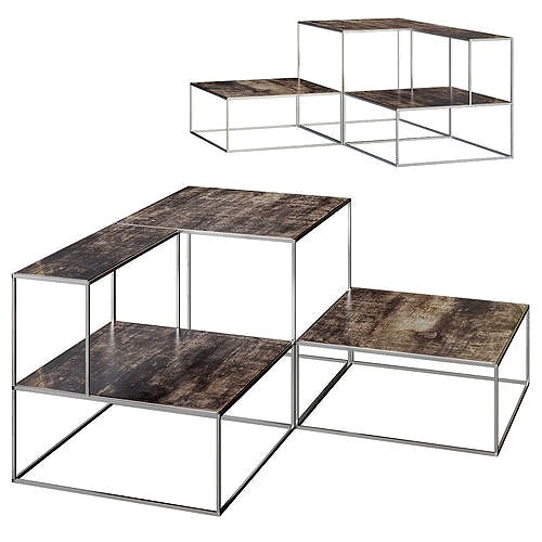 Francesca Levi KUBRIK CORTEN SET OF 3 COFFEE TABLES 3d model