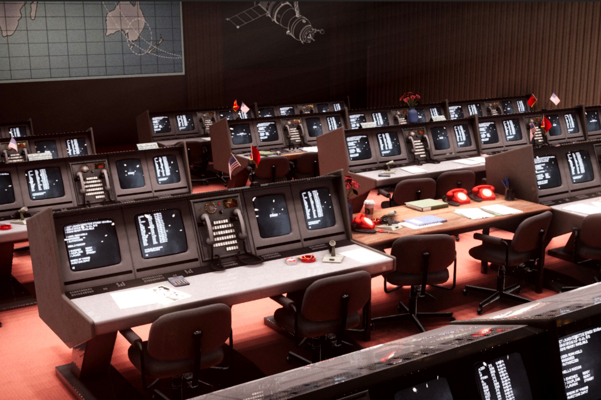 Space Launch Ground Control Command Center
