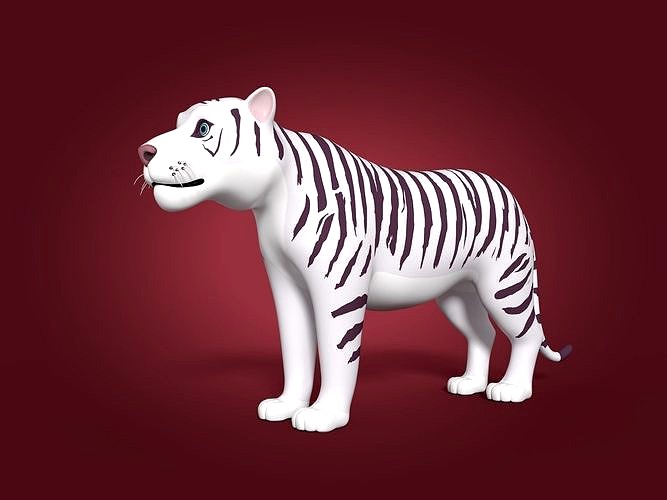 Cartoon White Tiger