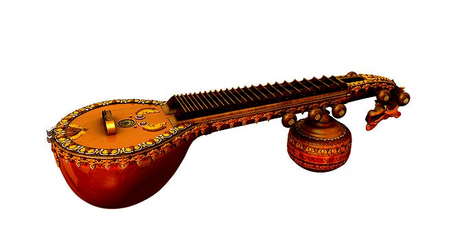 lute indian instrument 3d model