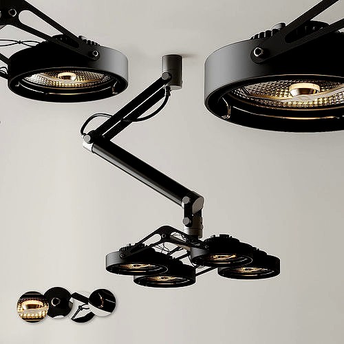 Ceiling Light Modular Nomad 4x AR111 GI Black and Silver