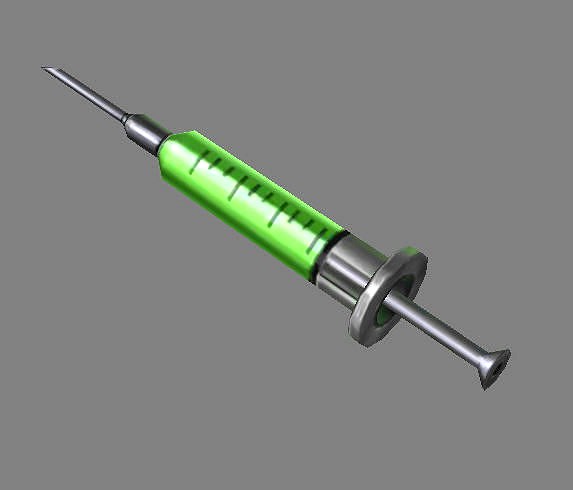 Cartoon syringe-green