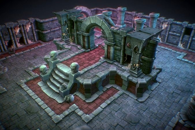 Dungeon Starter Set - Low Poly Hand Painted