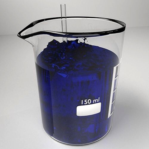 150 ml Glass Beaker with Liquid and Rod