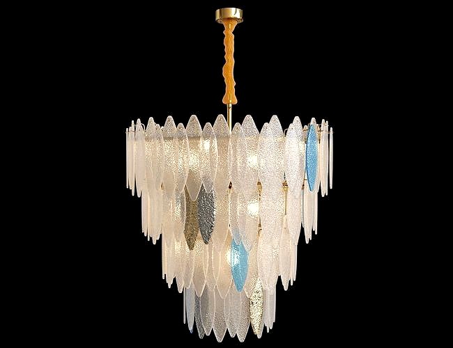 Glass chandelier Lampatron Rissa-b with 15 led lamps