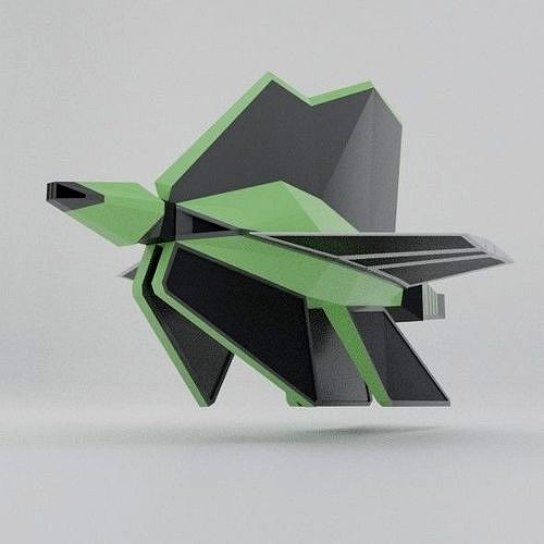 Space turtle lowpoly spaceship