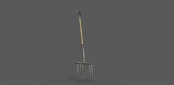 pitchfork  low-poly 3D model