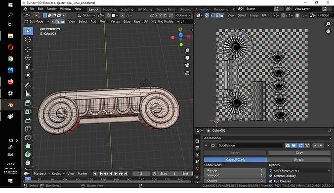 Ionic order for column - pilaster