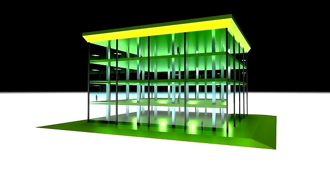 Architectural Building Structure with Columns Floors and facade