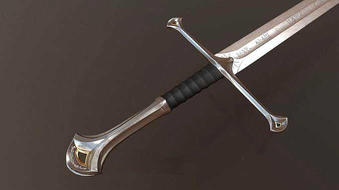 Anduril Long Sword LOTR - PBR Low Poly Model