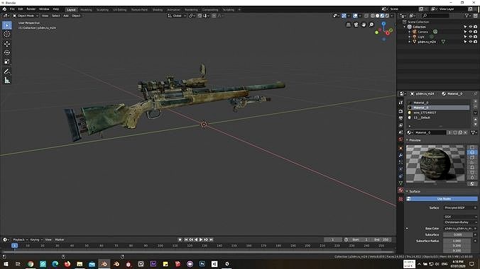 3D  Model of Gun M24