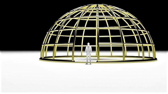 Wireframe Dome Architectural Structure