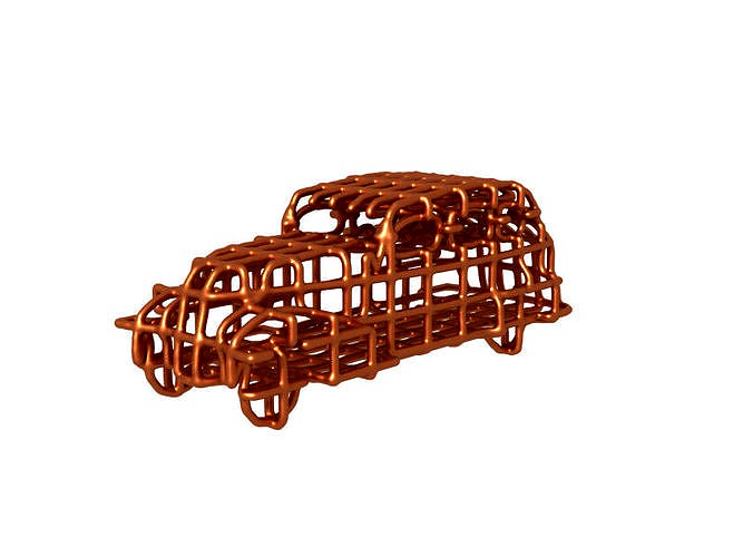 old car model as wire mesh 3d model for 3d printing | 3D