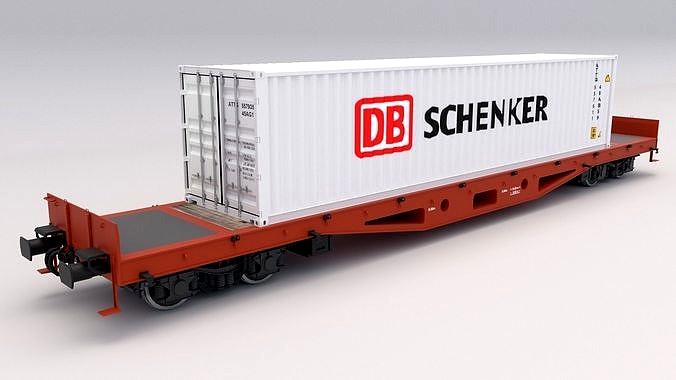 Flat Rail Car DB Schenker Container