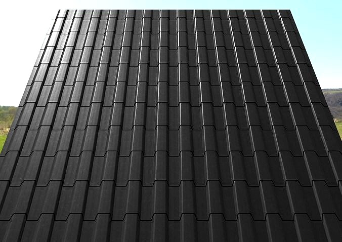 seamless texture of black roof tilin
