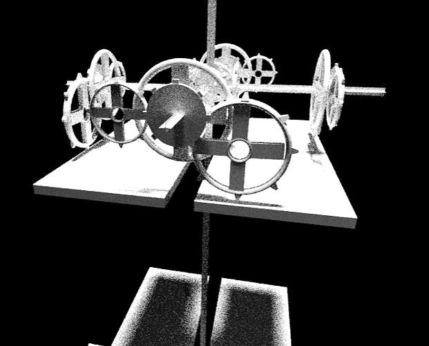 Water Powered Clock Tower Gear Assembly