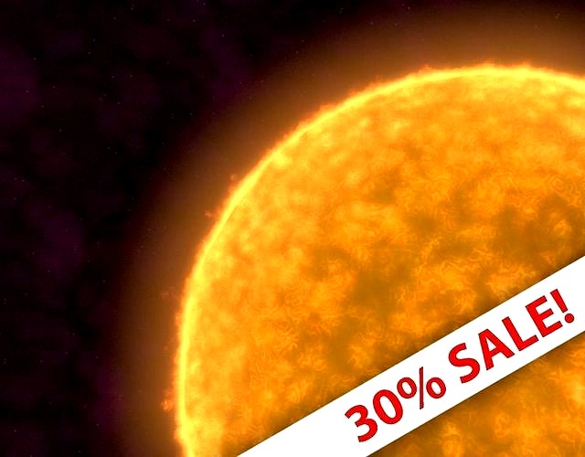The sun with an animated texture map - no plugins used -