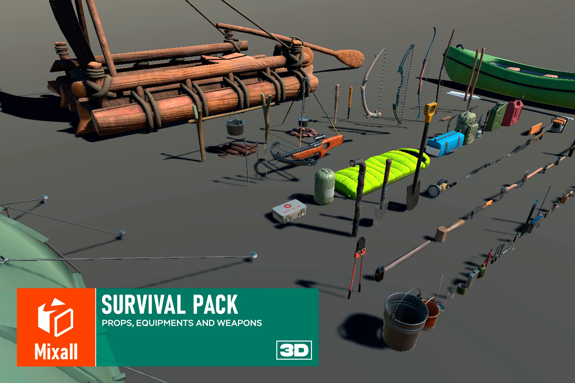 Survival pack - props, equipments and weapons