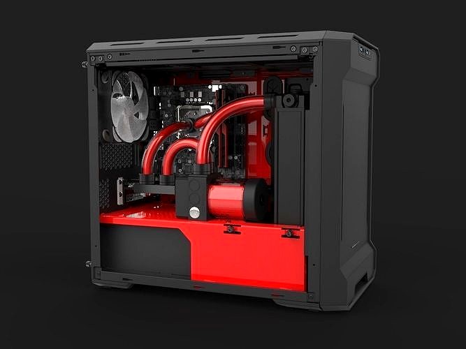 Water Cooled Gaming PC 3d model