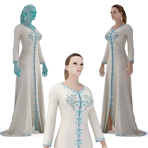 3d character female arabic clothing tradisional