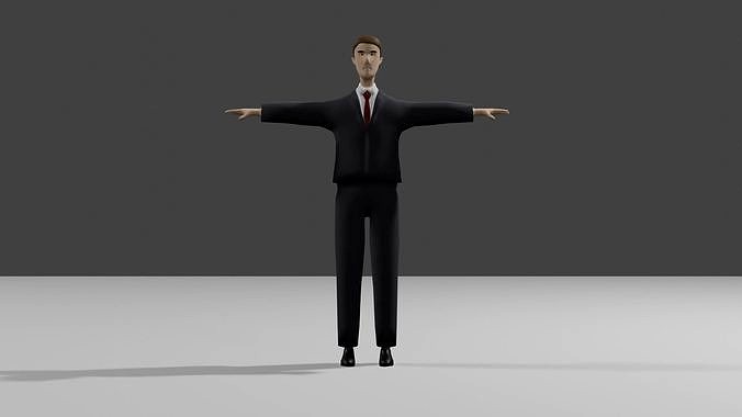 Stylized Businessman Low-poly 3D model