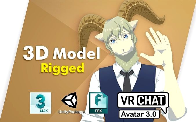 Vermeil in gold VRChat Avatar PC 3D model