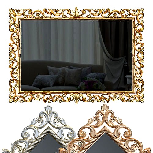 Rectangular mirror in a baguette