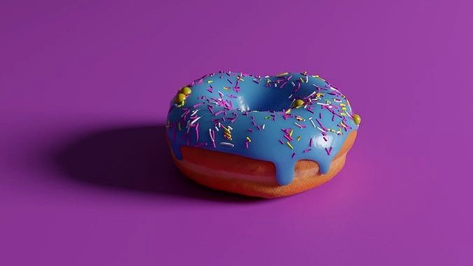 Blue Donut Doughnut with sprinkles