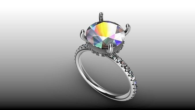 ring  soliter    diamonds  pedant  gold    | 3D