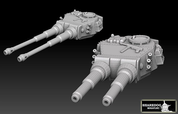 Double Barrelled Tiger Tank Turrets | 3D